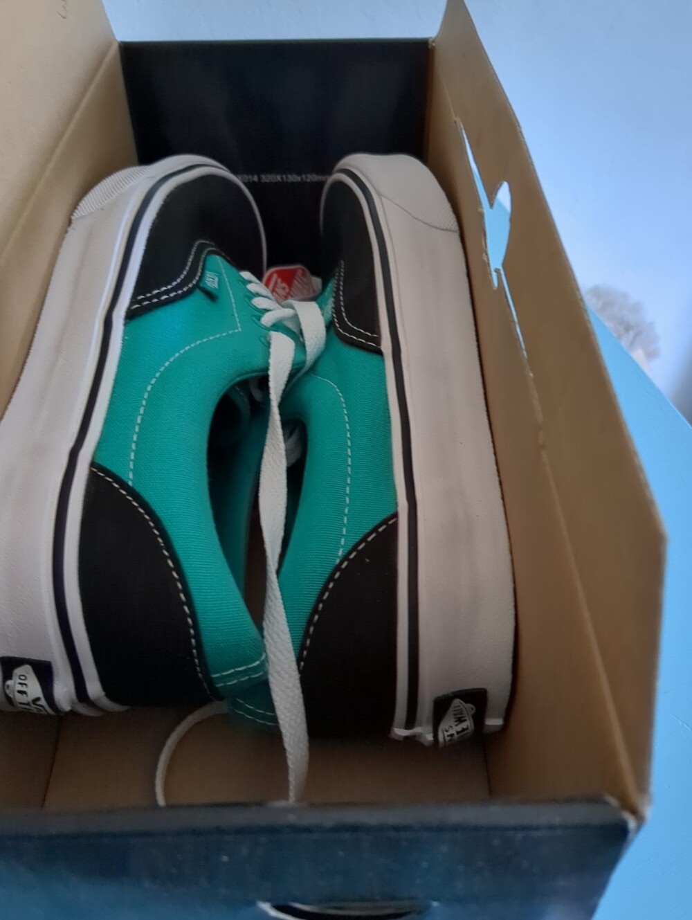 ‼️NIB vans era vn-okv01kf Turquoise blue and black Unisex M 6.5 W 8 NEW Classic - Picture 8 of 8